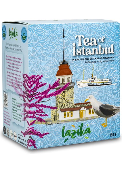 İstanbul Çayı, Hediyelik, Lazika Siyah, Yeşil ve Siyah Yaprak Çayı, 150g, Özel Premium Harman