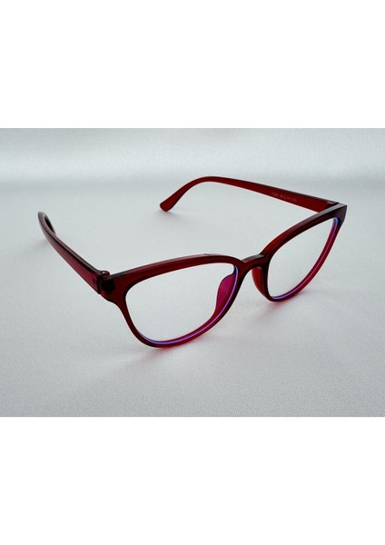 Talya Mavi Işık Korumalı Bordo Ekran Gözlüğü Optik Uyumlu Camları Değişebilir Unisex Kadın Erkek indirimleri