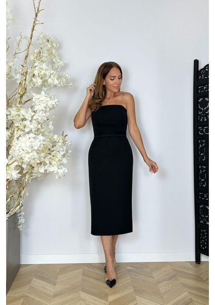 G1503 Çiçek Detaylı Tasarım Abiye Elbise Siyah fiyatları