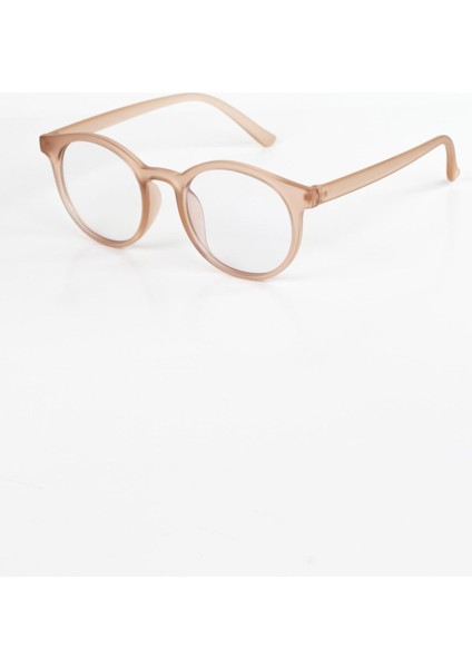 Mat Bej Çerçeve Unisex Mavi Işık Koruyucu Gözlük