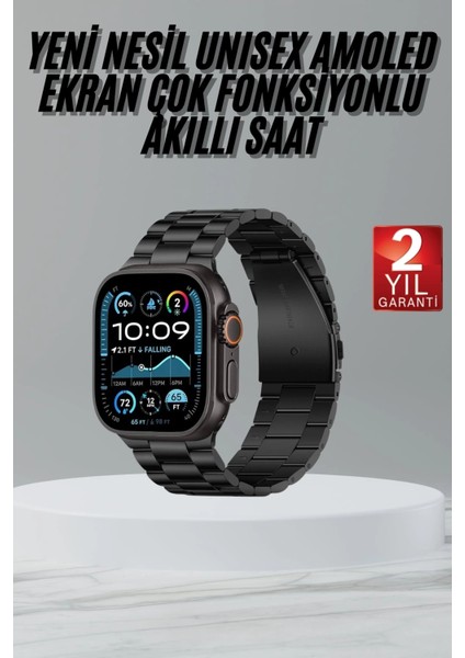 Ultra 3 Kordonlu Amoled Ekran Akıllı Saat Çok Fonksiyonlu Uyku ve Sağlık Takibi
