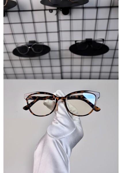 Leopar Cat Eye Kemik Şeffaf Kadın Erkek Unisex Mavi Işık Korumalı Ekran Gözlüğü Gözlük fırsatları