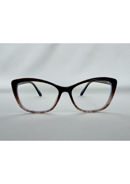 Zena Mavi Işık Korumalı Kahve Bilgisayar Ekran Gözlüğü Camları Değişebilir Kadın