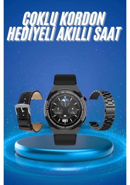 Çoklu Kordon Hediyeli Akıllı Saat Çağrı Cevaplama Müzik Dinleme Dokunmatik Ekran