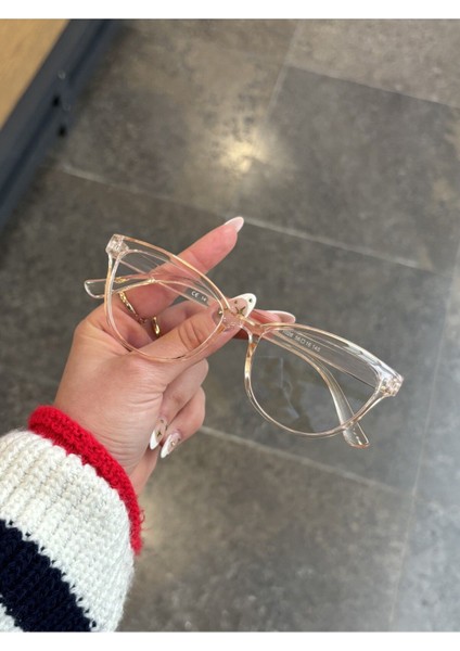 Talya Cateye Nude Mavi Işık Filtreli Ekran Gözlüğü Optik Uyumlu Camları Değişebilir modelleri
