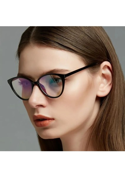 Cat Eye Siyah Çerçeve Mavi Işık Korumalı Blueblock Ekran Gözlüğü
