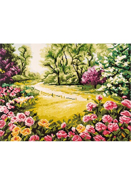 Goblen Etamin İşleme Seti 40 x 50 cm Bahçe Yolu Deseni