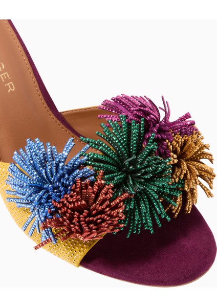 Kurt Geıger Kurt Geiger Pom Pom 70 Ankle Tie Sandals, Süet Detaylı Zarif Bağcıklı Topuklu Ayakkabı fiyatları