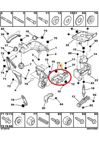 Peugeot 206 Motor Destek Çatalı 1998-2012 Arası 180627 fiyatları