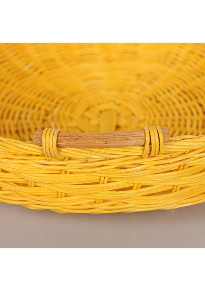 Mylamp Rattan Kulp Tasarımlı Sarı 35X 7/8 Cm. Rattan Tepsi indirimleri