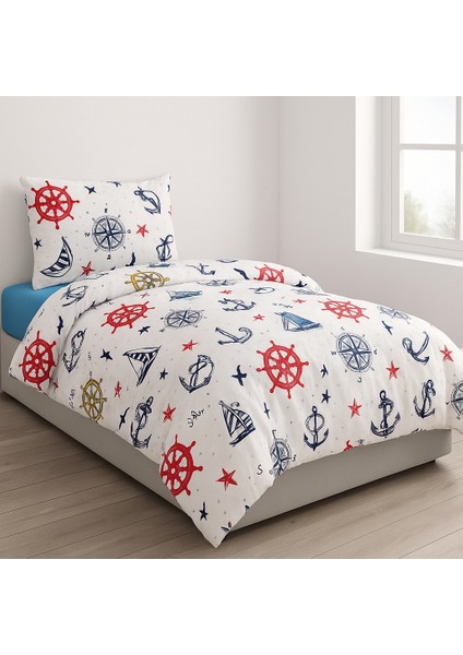 Lüks Dayanıklı Pamuklu Tek Kişilik Nevresim Takımı Çocuk Desen + Lastikli Çarşaf +1 Adet Yastık kılıflı