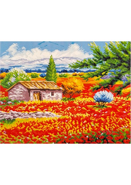 Goblen Etamin İşleme Seti 40 x 50 cm Çiçek Bahçesi Deseni