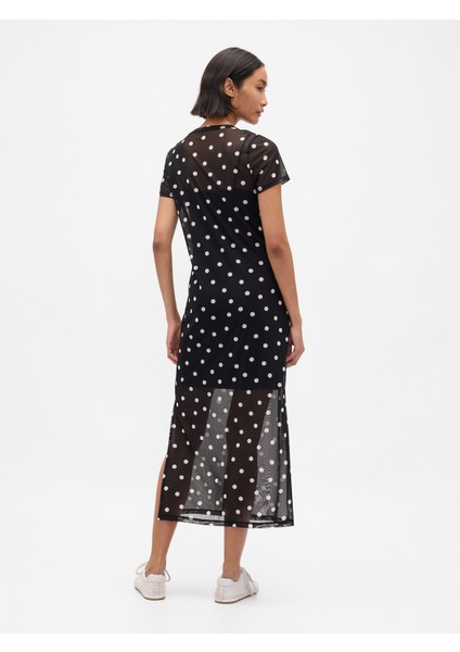 Kadın Siyah Mesh Maxi Elbise indirimleri