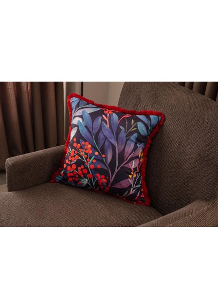 Saçaklı Desenli Çift Taraflı 43X43 Kırlent Kılıfı fiyatları