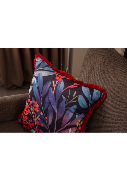 Saçaklı Desenli Çift Taraflı 43X43 Kırlent Kılıfı modelleri