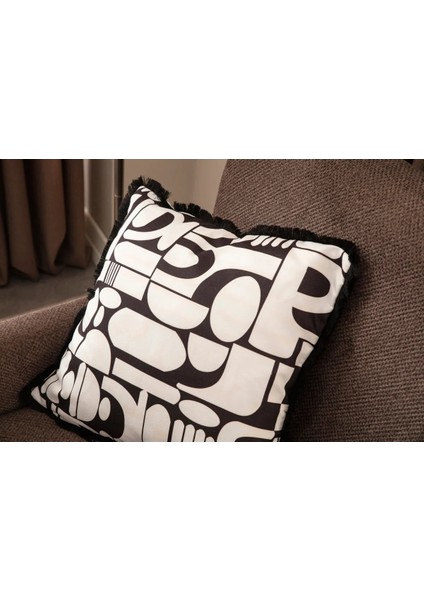 Saçaklı Desenli Çift Taraflı 43X43 Kırlent Kılıfı modelleri