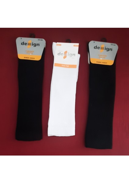 Fashıon Dizaltı Kız Çocuk Okul Çorabı 3'lü Paket