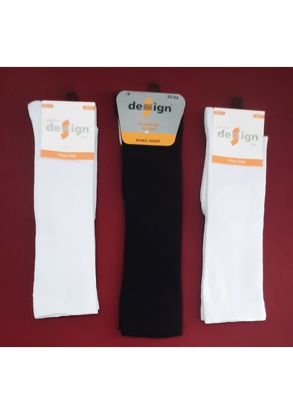 Fashıon Dizaltı Kız Çocuk Okul Çorabı 3'lü Paket