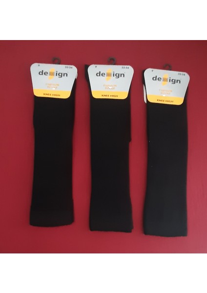 Fashıon Dizaltı Kız Çocuk Okul Çorabı 3'lü Paket