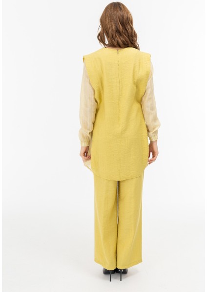 2054 Önü Sıfır Yaka Çift Renkli Kol Ucu ve Pantolonun Beli Lastikli Bol Paça Spor Takım #04-25# fırsatları