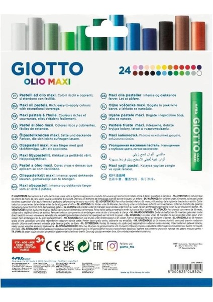 Olio Maxi 24 Renk Yağlı Pastel Boya Seti | Yoğun Renkler, Yumuşak ve Kolay Sürülür fırsatları