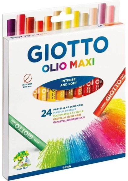 Olio Maxi 24 Renk Yağlı Pastel Boya Seti | Yoğun Renkler, Yumuşak ve Kolay Sürülür indirimleri