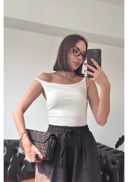 Yeni Sezon Drapeli Askılı Atlet- Ekru