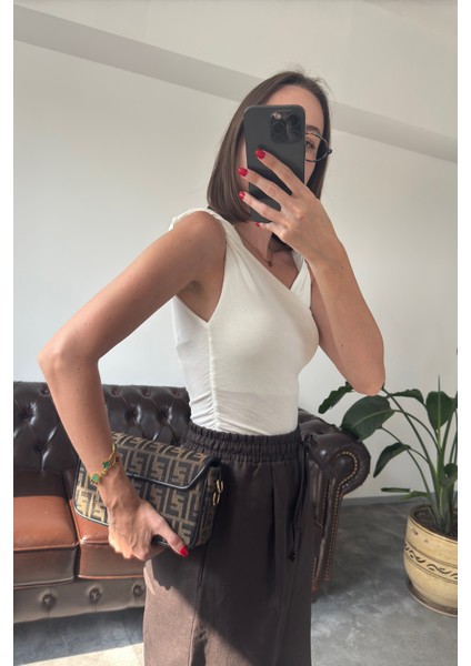 Yeni Sezon Drapeli Askılı Atlet- Ekru fiyatları