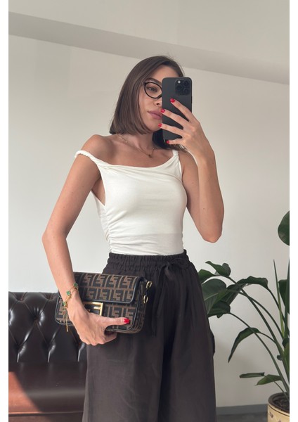 Yeni Sezon Drapeli Askılı Atlet- Ekru indirimleri