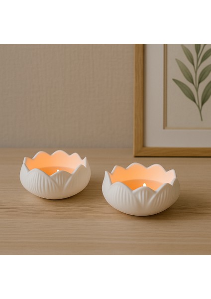 Lotus Tasarım Modern Mumluk Seti – 2’li Set fiyatları