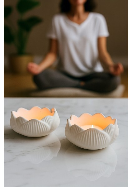 Lotus Tasarım Modern Mumluk Seti – 2’li Set modelleri