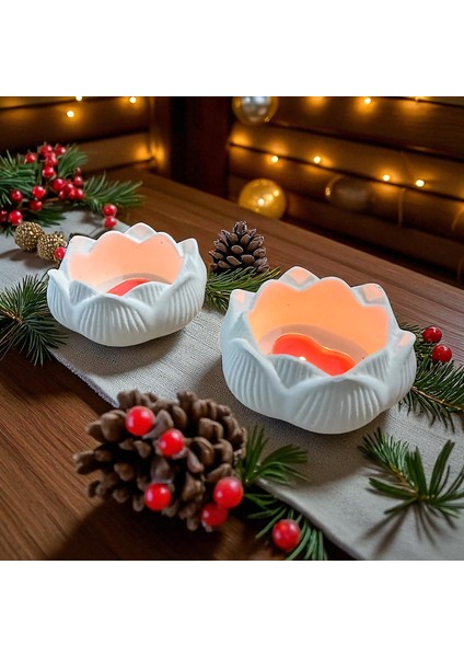 Lotus Tasarım Modern Mumluk Seti – 2’li Set