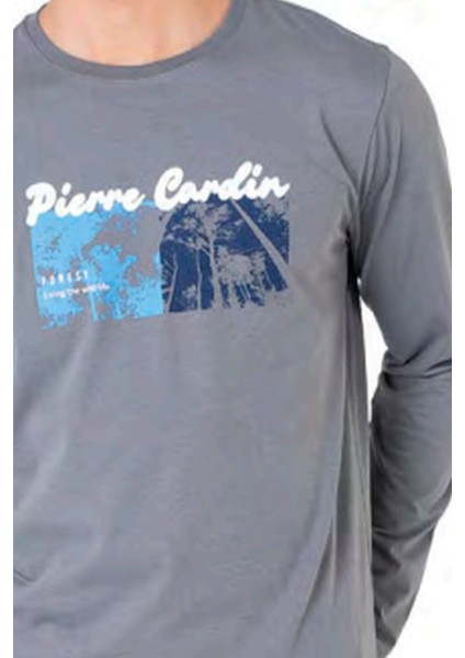 6096 Erkek Uzun Kollu Bisiklet Yaka Pijama Takımı-Gri fiyatları