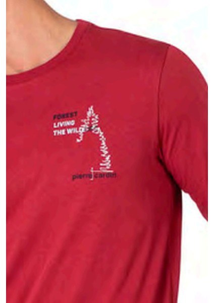 6103 Erkek Uzun Kollu Bisiklet Yaka Pijama Takımı-Bordo fiyatları