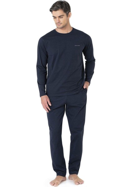 5640 Erkek Triko Sabahlıklı 5'li Pijama Takım-Lacivert modelleri
