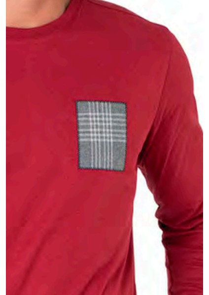 6107 Erkek Uzun Kollu Bisiklet Yaka Pijama Takımı-Bordo fiyatları