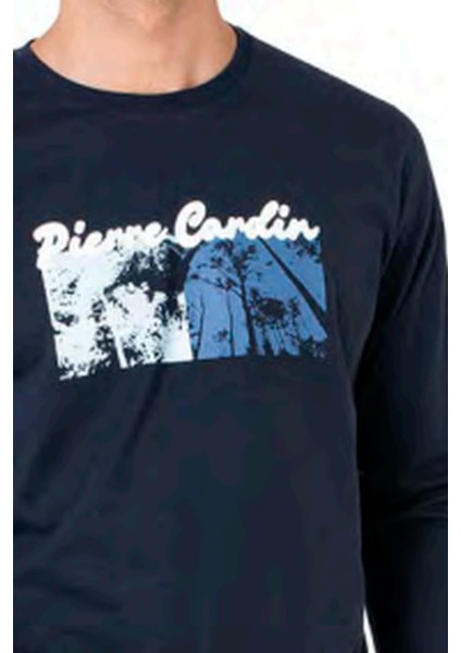 6096 Erkek Uzun Kollu Bisiklet Yaka Pijama Takımı-Lacivert fiyatları