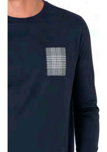 6107 Erkek Uzun Kollu Bisiklet Yaka Pijama Takımı-Lacivert fiyatları