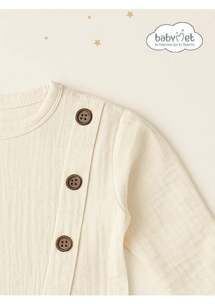 %100 Pamuk Müslin Erkek Bebek Takımı – Alt Üst 2’li Takım Doğal & Nefes Alabilir & Yumuşak fırsatları