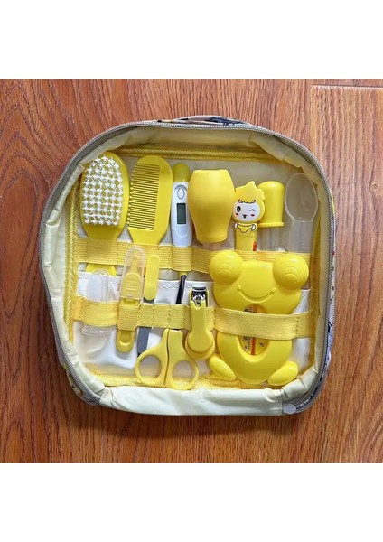 Bebek Bakımı Eva Çantası Sekiz Parçalı Set Bebek Nazal Aspiratör Tırnak Makas Set Günlük Temizlik Malzemeleri Bakım Çantası Renk: Sarı 13 Adet (Yurt Dışından)