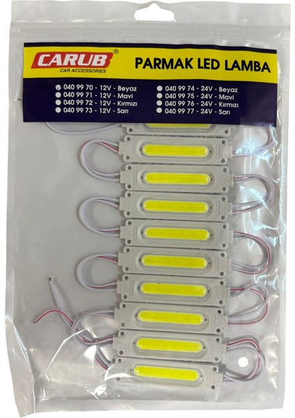 Parmak Lamba Cob LED Beyaz 10'lu 12V Br 040 99 70