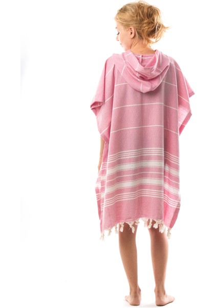 Kadın Bornoz Panço Peştemal Pamuklu Plaj Havlusu Lila indirimleri