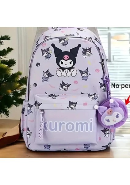 Kuromi Mor Tekli Büyük Boy Sırt Çantası