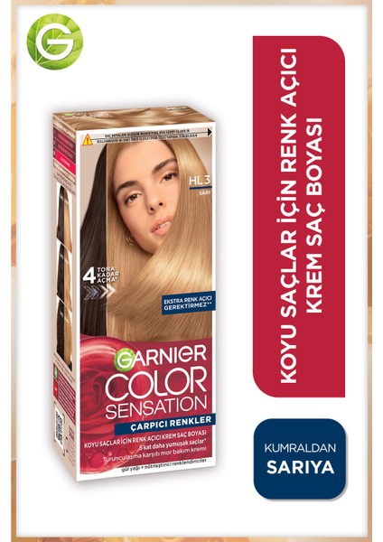 Çarpıcı Renkler HL3 Koyu Saçlar için Sarı Saç Açıcı Krem Saç Boyası fiyatları