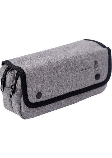 Kalem Çantası Kırtasiye Kutusu Ortaokul Öğrencileri Ilkokul Öğrencileri Çok Katmanlı Büyük Kapasiteli Kanvas Kalem Çantası (Yurt Dışından)