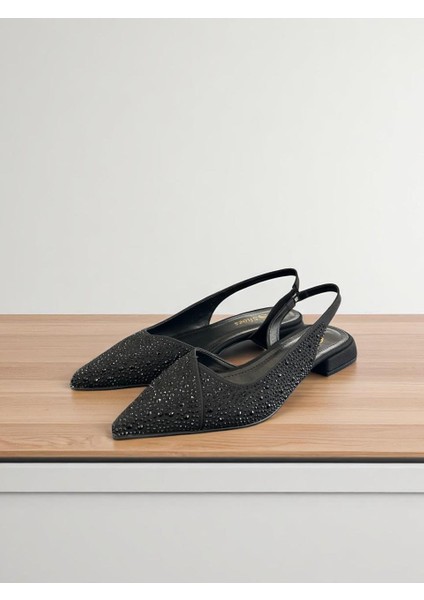 1253 Siyah Fantezi Parlak Taşlı Tam Ortopedik Casual Kadın Topuklu Ayakkabı fiyatları