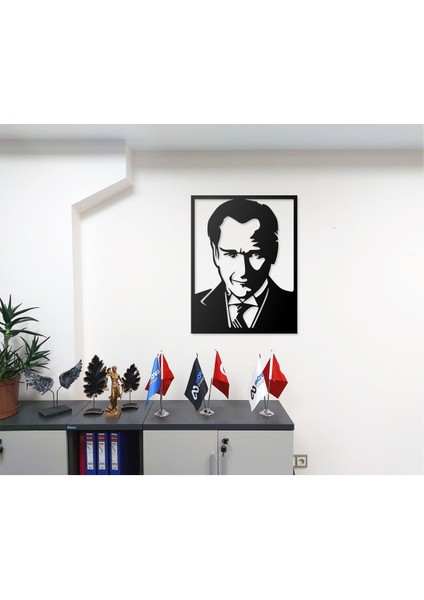 Atatürk Silüeti Portresi Tasarımlı Dekoratif Metal Duvar Tablosu fiyatları
