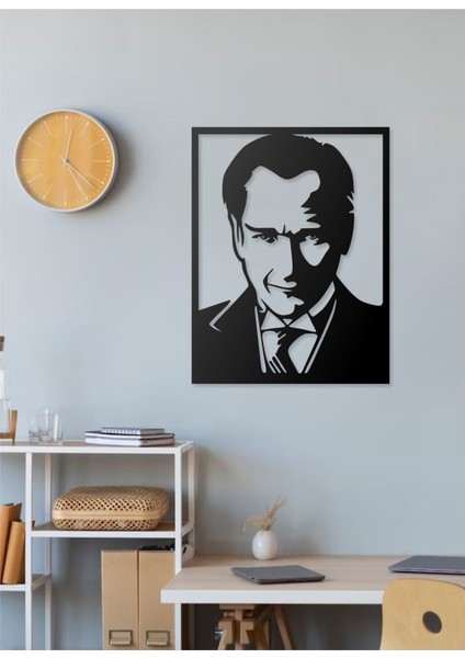 Atatürk Silüeti Portresi Tasarımlı Dekoratif Metal Duvar Tablosu fırsatları