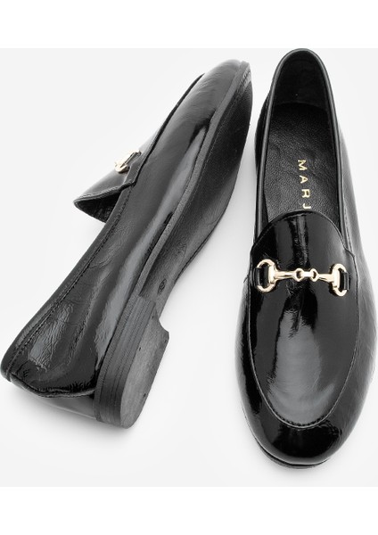 Kadın Deri Zincirli Loafer Günlük Ayakkabı Tanle