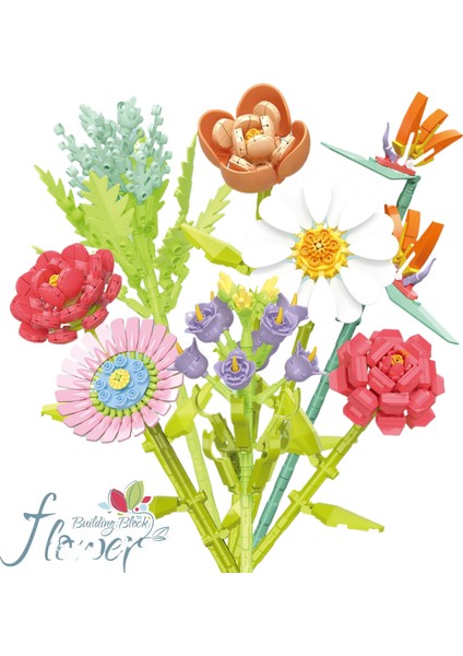 Çocuklar Için Yapboz Blokları Çiçek Demeti Oyuncak (Yurt Dışından)